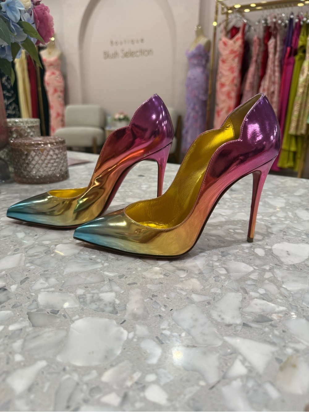 Christian Louboutin Hot Chick 100 Rainbow🌈 Specchio Boreal Mirror 37,5